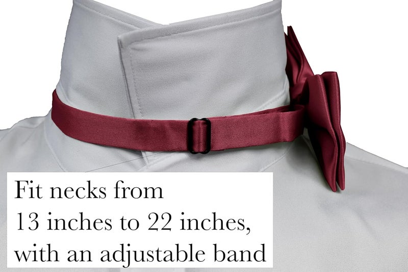 Trilece Bow Ties for Men - Mens Solid Color Formal Pre Tied Bowtie and Pocket Square Sets - Mens Bowties Bow Tie Sets - Image 5